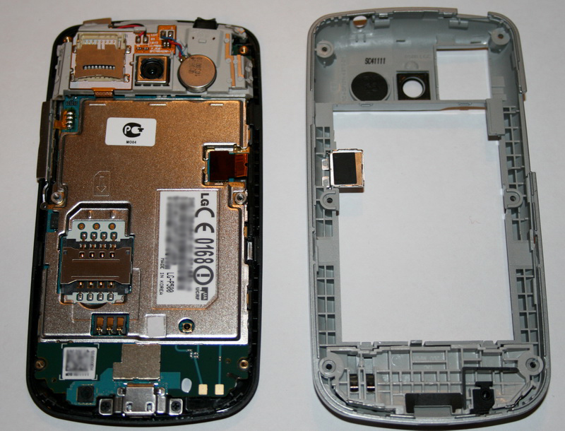 Разборка LG P500 Optimus One